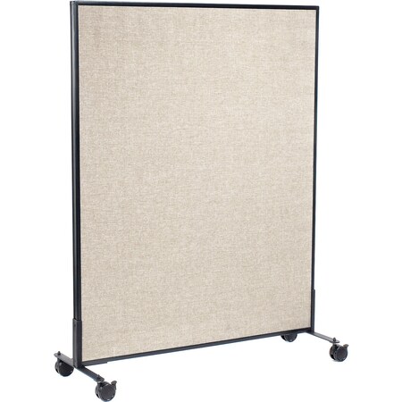 Interion By Global Industrial Interion Mobile Office Partition Panel, 48-1/4inW x 63inH, Tan 694959MTN